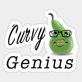Cute curvy genius womens design Sticker